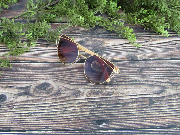 Bamboo Wood Sunglasses for Men and Women, Cat Eye Modern Wooden Sunglasses, Brown