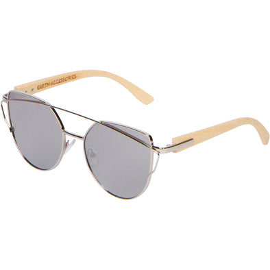 Bamboo Wood Sunglasses for Men and Women, Cat Eye Modern Wooden Sunglasses