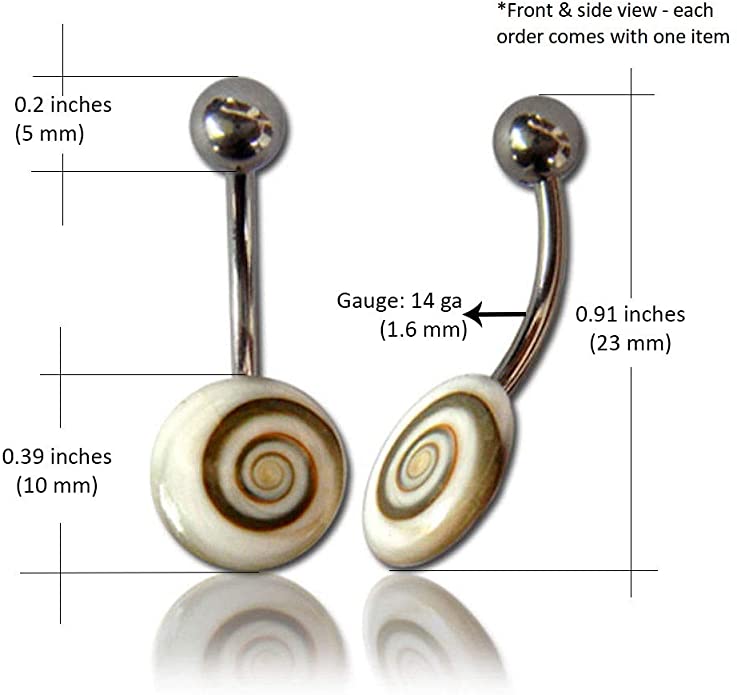 rosarithailand Shiva Eye Belly Button Ring | Natural Shell Navel Piercing | Lucky Minimal Jewelry rosarithailand Shiva Eye Belly Button Ring | Natural Shell Navel Piercing | Lucky Minimal Jewelry