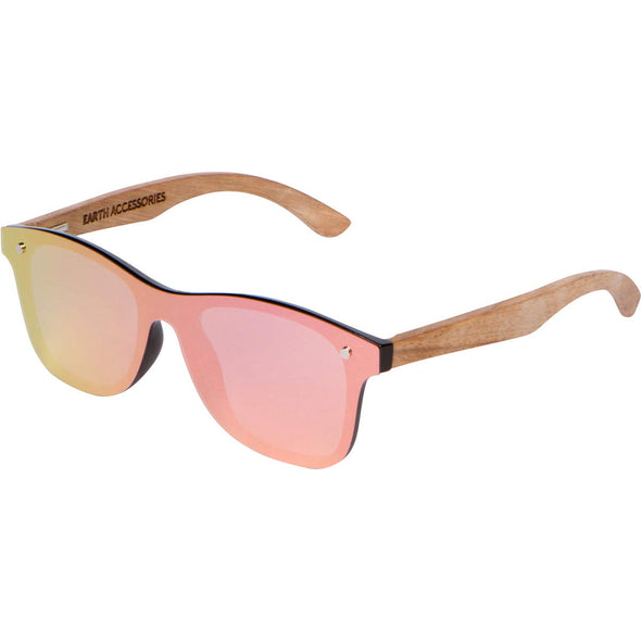 Wood Sunglasses for Men and Women, Flat One-Piece Wooden Polarized Sunglasses