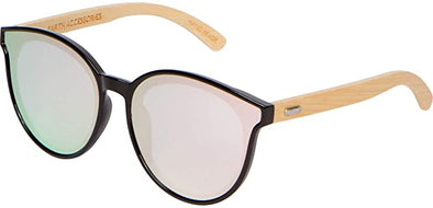Bamboo Wood Sunglasses for Men and Women, Flat Rimmed Retro Wooden Sunglasses