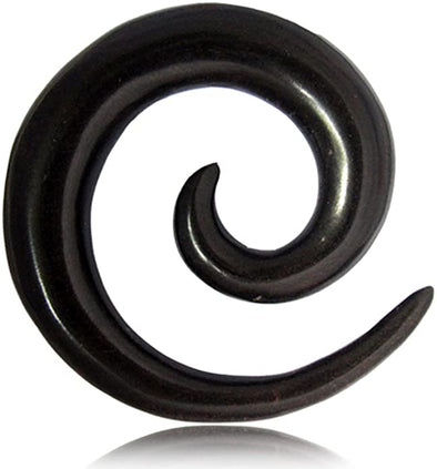 Earth Accessories Spiral Taper Earrings - Gauges for Ears with Organic Wood - Black Arang Wood Ear Stretching Gauges - Set of Plugs Sold as Pair