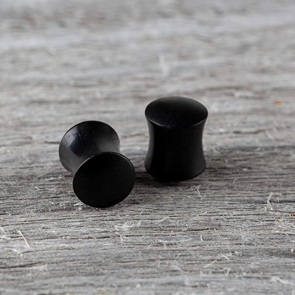 Earth Accessories Wood Gauge Earrings - Gauges for Ears with Organic Wood - Black Arang Wood Gauges/Ear Stretching Gauges-Set of Plugs Sold as a Pair