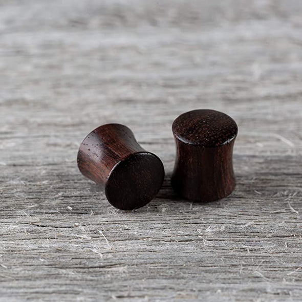 Earth Accessories Wood Gauge Earrings/Gauges for Ears with Organic Wood/Dark Brown Nara Wood Gauges/Ear Stretching Gauge- Set of Plugs Sold as a Pair