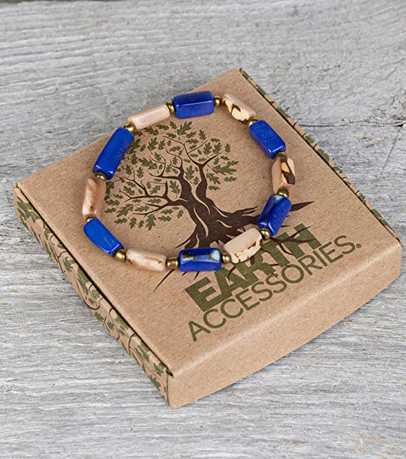 Boho Bracelets for Women - Plant Based and Sustainable Bohemian Bracelet and Jewelry - Hippie Bracelets or Stretch Rectangle Large Beaded Bracelets
