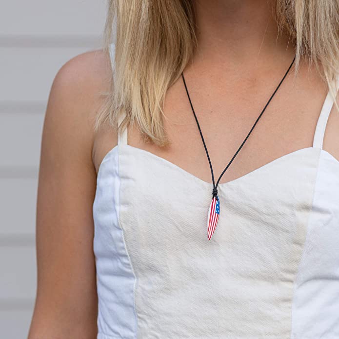 Earth Accessories Adjustable Organic Wood Surfboard Pendant Necklace Shop Earth Accessories